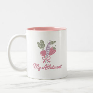 Caneca De Café Em Dois Tons Minha Ilustração Pastel de Legumes da Horta