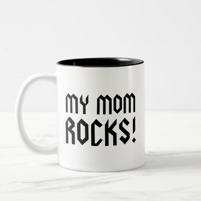 Caneca De Café Em Dois Tons Minha mãe Rocks! Coffee Mug (Esquerda)
