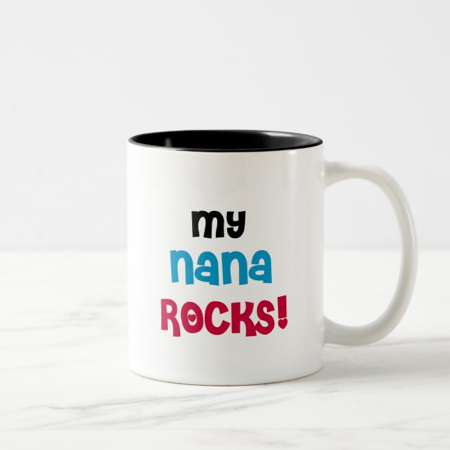 Caneca De Café Em Dois Tons Minha Nana Rocks T-shirts e presentes (Direita)