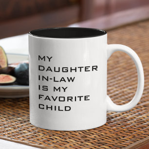 Caneca De Café Em Dois Tons Minha Nora é Meu Filho Favorito Personalizado