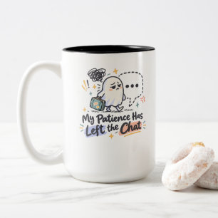 Caneca De Café Em Dois Tons Minha Paciência Saiu do Chat – Adorável Fantasma D
