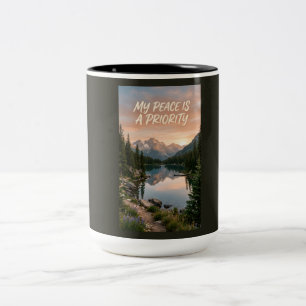 Caneca De Café Em Dois Tons Minha Paz É Minha Prioridade