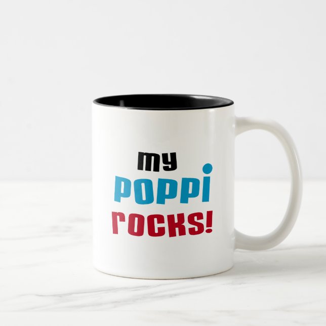 Caneca De Café Em Dois Tons Minha Poppi Rocks T-shirts e presentes (Direita)