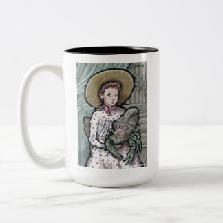 Caneca De Café Em Dois Tons Minha Primeira Pet Nº 3 - Criação Surreal De Gótic