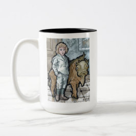 Caneca De Café Em Dois Tons Minha Primeira Pet Nº 4 - Criação Surreal De Gótic