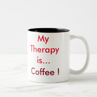 Caneca De Café Em Dois Tons "Minha Terapia é Café" Coffee Mug