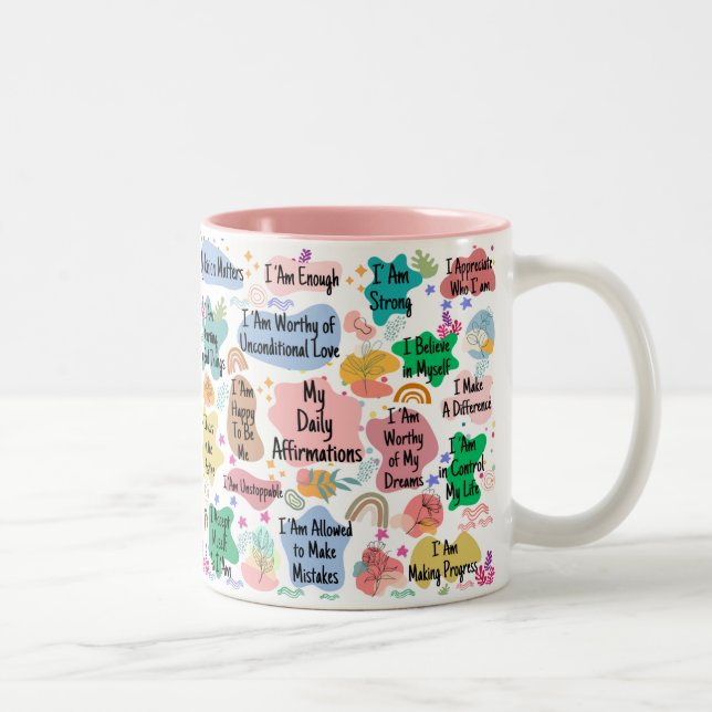 Caneca De Café Em Dois Tons Minhas afirmações diárias (Direita)