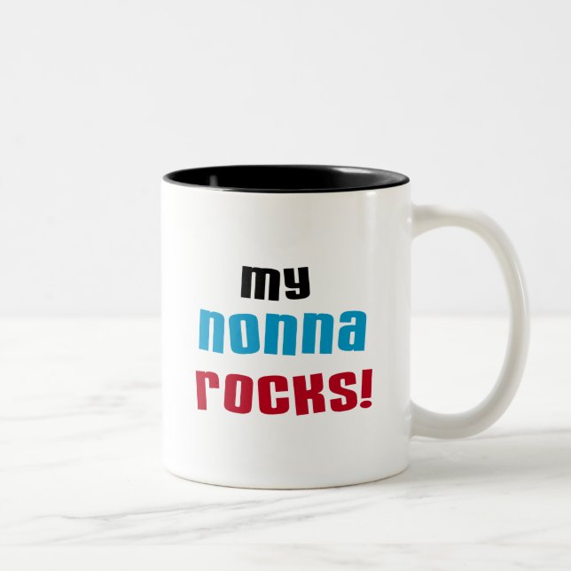 Caneca De Café Em Dois Tons Minhas camisetas e presentes de nonna Rocks (Direita)