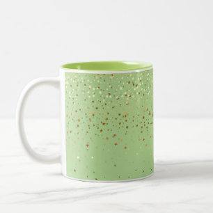 Caneca De Café Em Dois Tons Minhas ouros Estrelas Café Verde-Apple