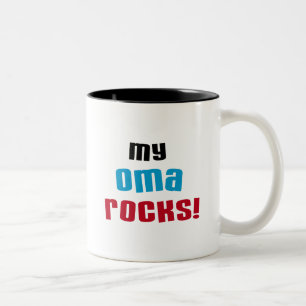 Caneca De Café Em Dois Tons Minhas T-shirts e presentes de Oma Rocks