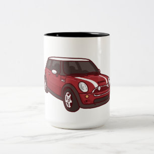 Caneca De Café Em Dois Tons Mini Cooper vermelho