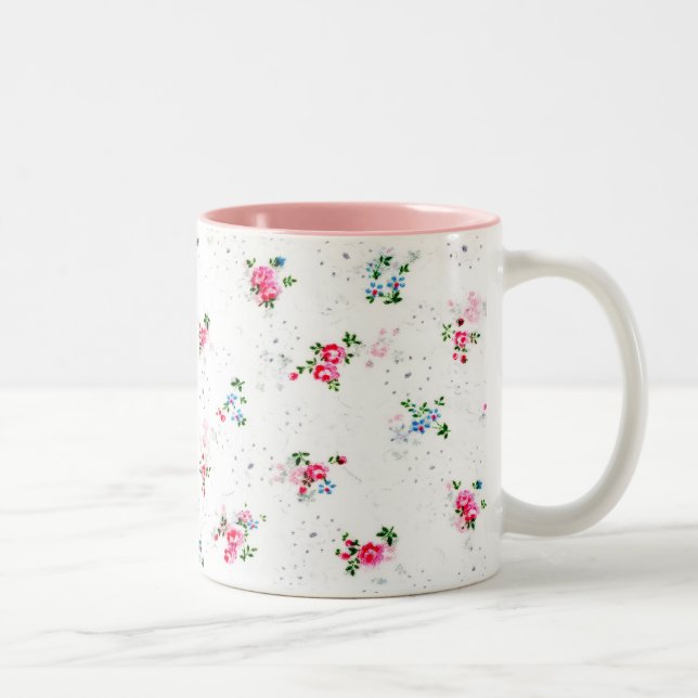 Caneca De Café Em Dois Tons Mini Rosas (Direita)