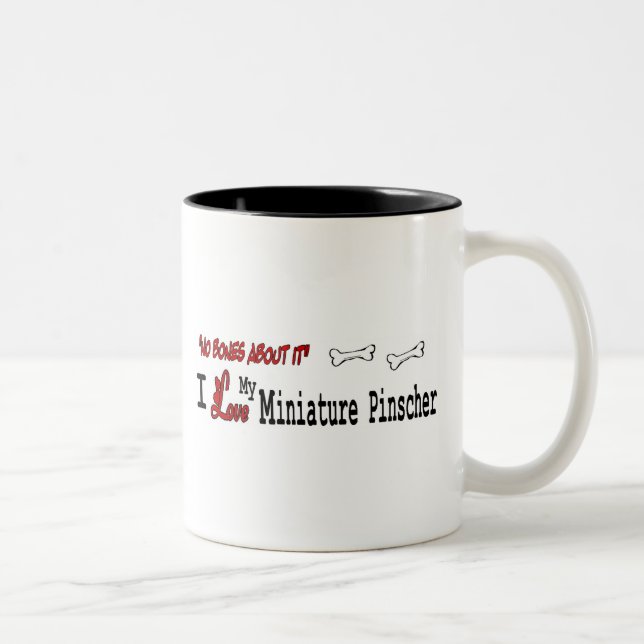 Caneca De Café Em Dois Tons Miniatura Pinscher (I Love) (Direita)