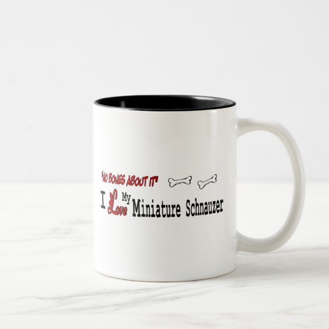 Caneca De Café Em Dois Tons Miniatura Schnauzer (I Love) (Direita)