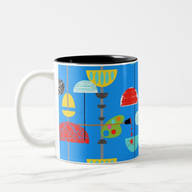 Caneca De Café Em Dois Tons Mínima Artista Moderna Art Mug (Esquerda)