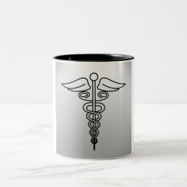 Caneca De Café Em Dois Tons Mínima Caduceus Mug: Sip com estilo