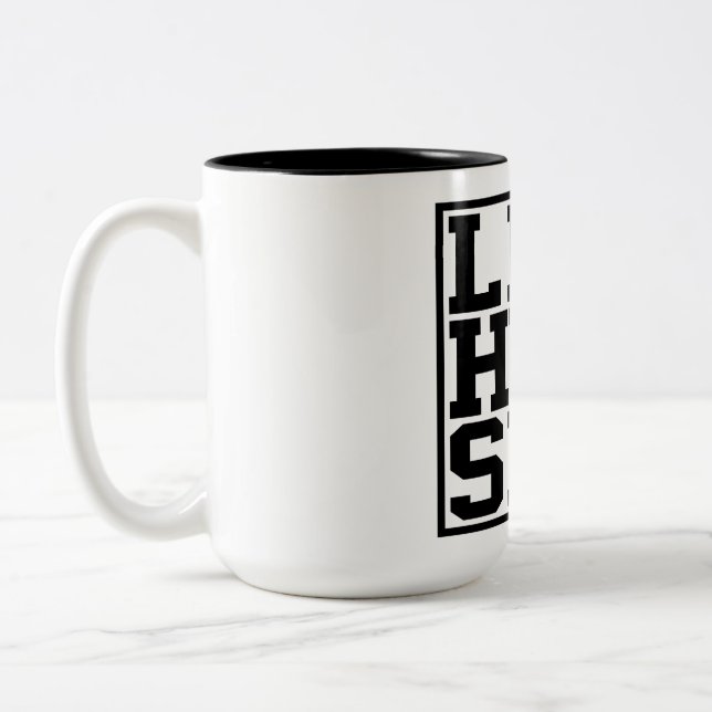 Caneca De Café Em Dois Tons Minimal White Aesthetic Abstract (Esquerda)