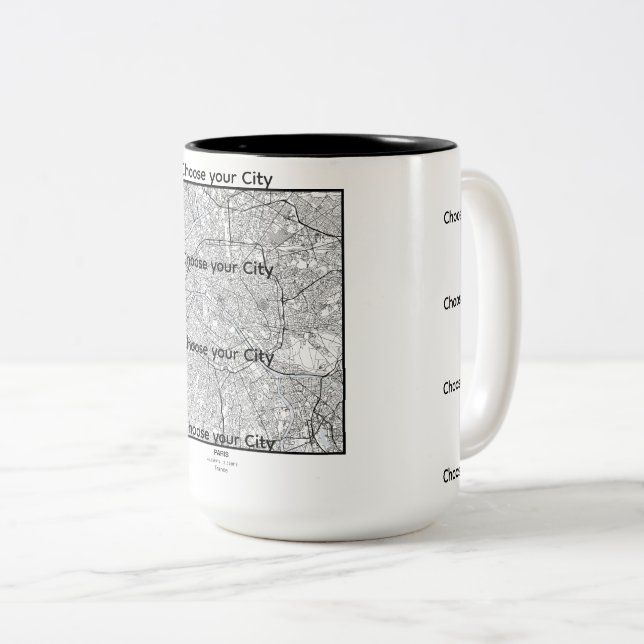 Caneca De Café Em Dois Tons Minimalist City Map Mug (Frente Esquerda)