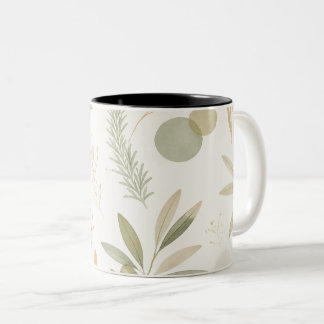 Caneca De Café Em Dois Tons Minimalist Olive & Rosemary Botanical Mug