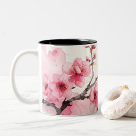 Caneca De Café Em Dois Tons Minimalist Pink Sakura Zen Coffee Cup 