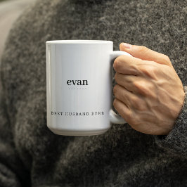Caneca De Café Em Dois Tons Minimalista Melhor Marido de Todos Personalizado