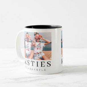 Caneca De Café Em Dois Tons Minimalista Moderno Chic Melhores Amigas BFF Foto