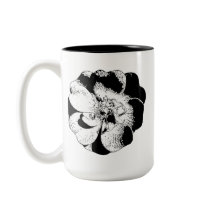 Mínimo preto e branco Floral Mug