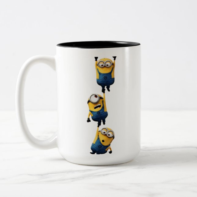 Caneca De Café Em Dois Tons Minions Pendurados (Esquerda)