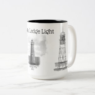 Caneca De Café Em Dois Tons Minot's Ledge Light - Massachusetts