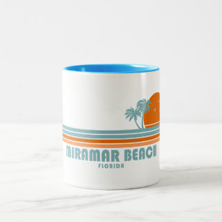 Caneca De Café Em Dois Tons Miramar Beach Florida Sun Palm Trees