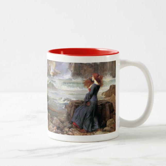 Caneca De Café Em Dois Tons Miranda - a tempestade - John William Waterhouse (Direita)