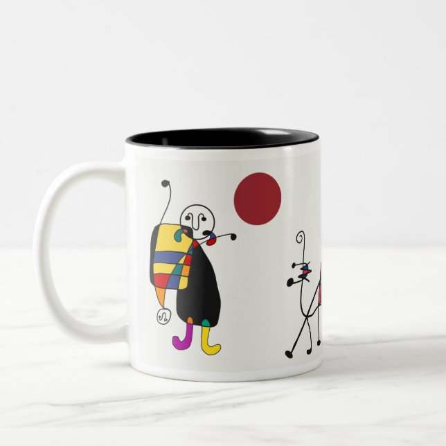Caneca De Café Em Dois Tons Miro inspirou arte (Esquerda)