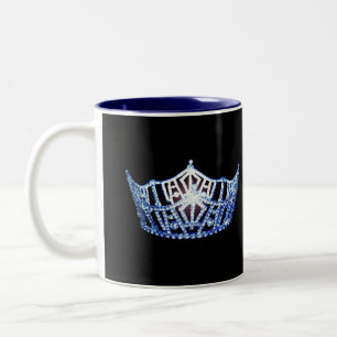Caneca De Café Em Dois Tons Miss América estilo Blue Crown Mug