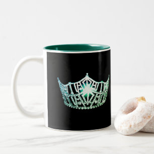 Caneca De Café Em Dois Tons Miss América estilo Green Crown Mug