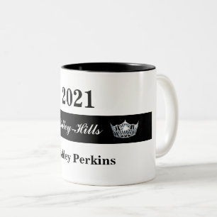 Caneca De Café Em Dois Tons Miss América estilo Pageant Crown Seu Título