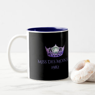 Caneca De Café Em Dois Tons Miss América estilo Personalizar Nome Purple Crow