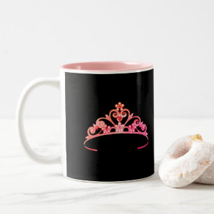 Caneca De Café Em Dois Tons Miss America Rodeo Coral Pink Pageant Crown Mug