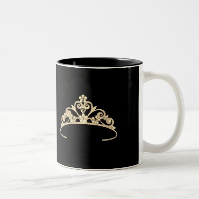 Caneca De Café Em Dois Tons Miss América Rodeo estilo Dourado Pageant Crown Mu (Direita)