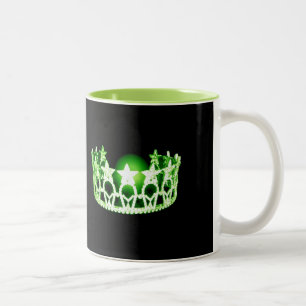 Caneca De Café Em Dois Tons Miss EUA estilo Green Pageant Crown Mug