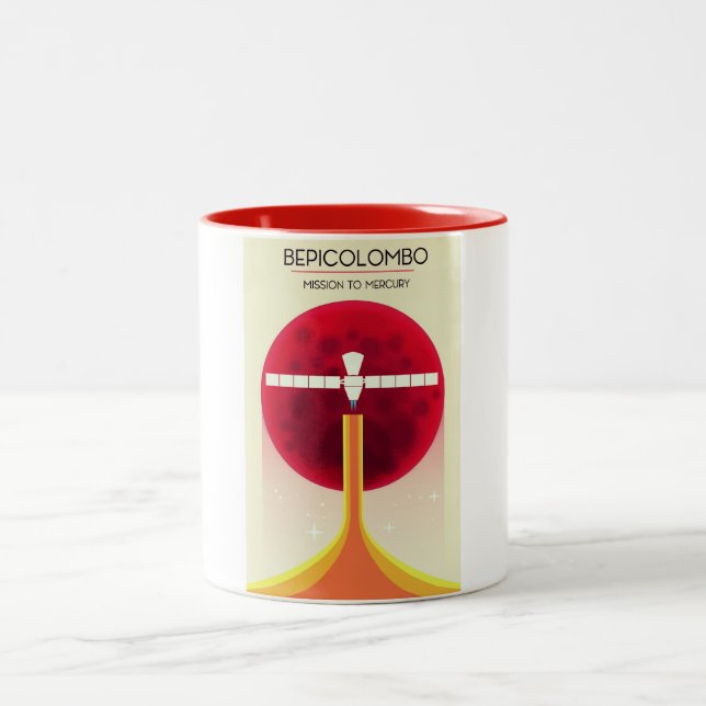 Caneca De Café Em Dois Tons Missão BepiColombo para mercúrio (Centro)