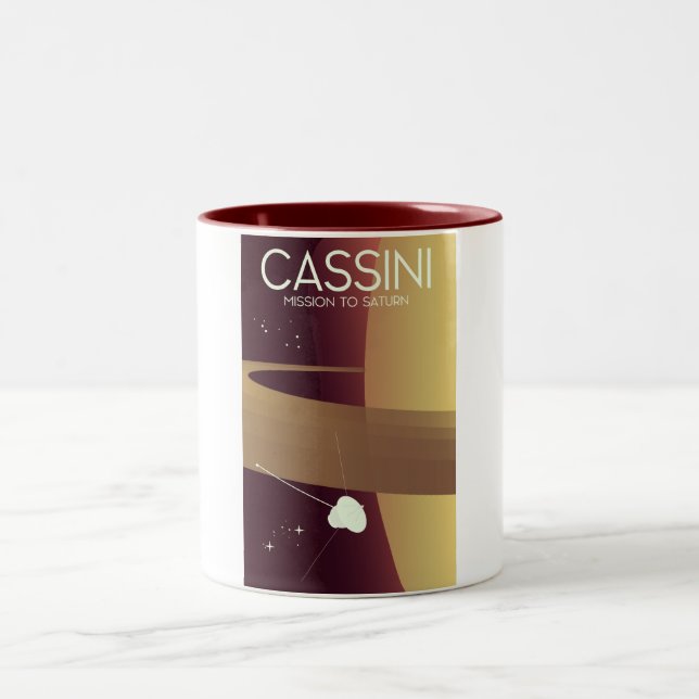 Caneca De Café Em Dois Tons Missão Cassini a Saturno (Centro)