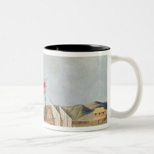 Caneca De Café Em Dois Tons Missionários ingleses em Kidikidi, Nova Zelândia