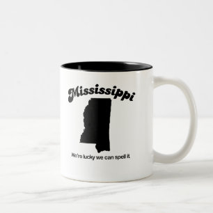 Caneca De Café Em Dois Tons Mississippi - soletre-o