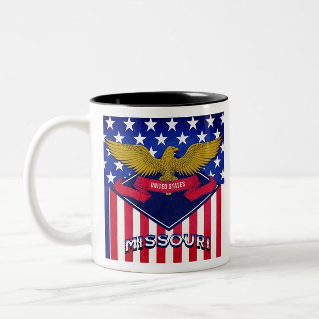 Caneca De Café Em Dois Tons Missouri USA Flag (Esquerda)