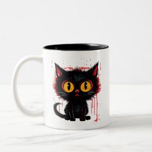 Caneca De Café Em Dois Tons Misterioso Gato Negro