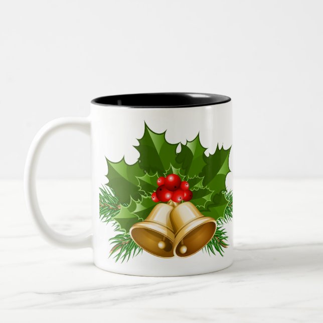 Caneca De Café Em Dois Tons Mistletoe Bells (Esquerda)