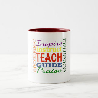 Caneca De Café Em Dois Tons Miúdos da escola dos professores da imagem de