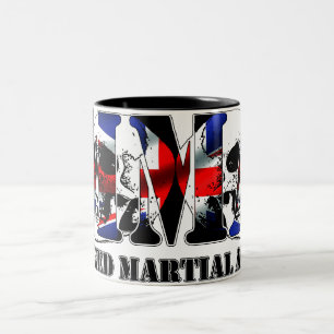 Caneca De Café Em Dois Tons MMA Artes Marciais Mistas UK Caveiras