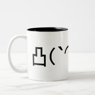 Caneca De Café Em Dois Tons Mo' Angry Emoticon Japonês Kaomoji