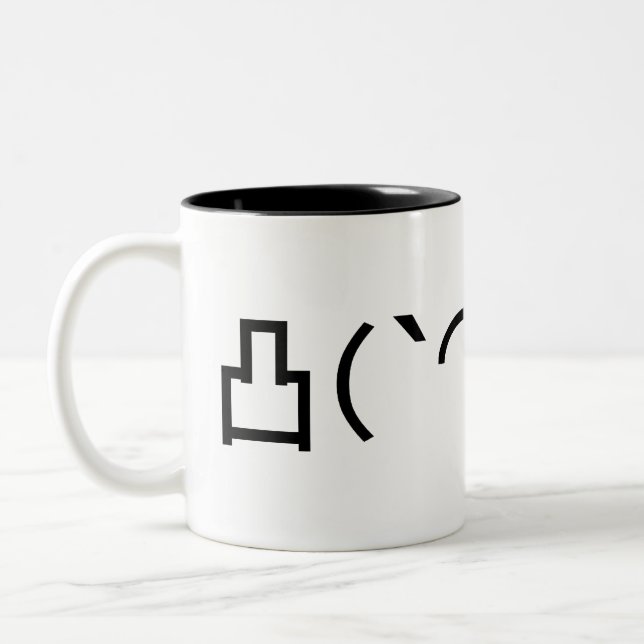 Caneca De Café Em Dois Tons Mo' Angry Emoticon Japonês Kaomoji (Esquerda)